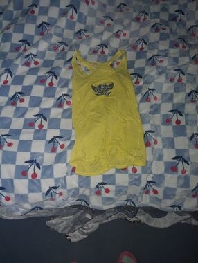 Womens Yellow Graphic Tank Top